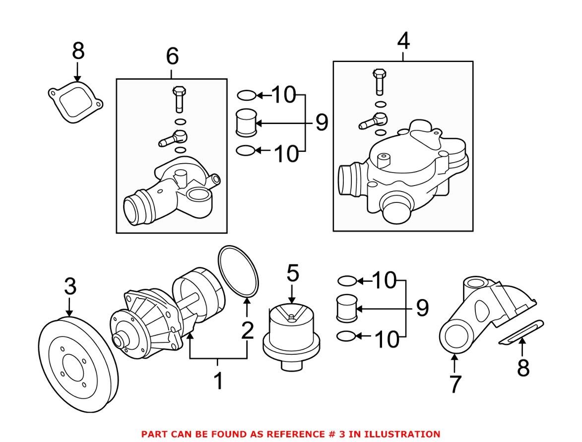 BMW Engine Water Pump Pulley 11517840381